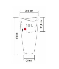 Scheurich Kunststoff-Vase Wave Globe High Slim, Ca. Ø39,5/H80 Cm, Schwarz-granit -Biohort || LECHUZA Verkaufsgeschäft 2508687 WE BG 001 ScheurichTopfWaveGlobeHighSlim