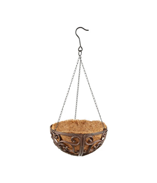Dehner Gusseisen-Hängeampel Katalonien Mit Kokoseinlage, Rund, Rost, Ca. Ø30/H15 Cm 3 Dehner Gusseisen-Hängeampel Katalonien Mit Kokoseinlage, Rund, Rost, Ca. Ø30/H15 Cm