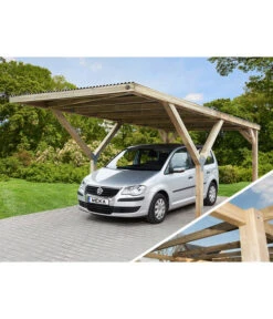 Weka Y-Einzelcarport 612 Ohne Dacheindeckung, Ca. B306/H250/T606 Cm