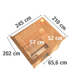 Wolff Finnhaus Innensauna De Luxe Xena, Ca. B246/H202/T210 Cm -Biohort || LECHUZA Verkaufsgeschäft 6618862 WE BG 002 FinnhausInnensaunadeluxeXena