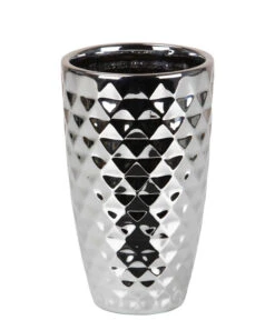 Scheurich Keramik-Vase Mirror Silver, Konisch, Silber, Ca. Ø15/H25 Cm