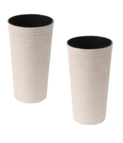 Siena Garden Kunststoff-Topf ECO Locon, Konisch, Weiß, Ca. Ø25/H46,5 Cm, 2er-Set