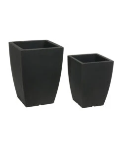 Farmet Kunststoff-Topf-Set Hydrus, Quadratisch, Anthrazit, 2-teilig