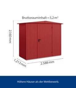 Hörmann Berry-Gerätehaus Classic-S Typ 1, Ca. B258,8/H216/T121,3 Cm -Biohort || LECHUZA Verkaufsgeschäft 6668297 WE BG 001 HoermannMetallgeraetehaus
