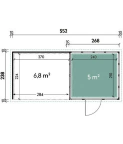 Wolff Finnhaus Gerätehaus Eleganto 2724, Inkl. Lounge Links, Ca. B572/H227/T258 Cm -Biohort || LECHUZA Verkaufsgeschäft 6929145 WE DE 001 FinnhausMetallgeraetehaus
