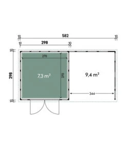 Wolff Finnhaus Metallgerätehaus Eleganto 3030, Inkl. Lounge Rechts, Ca. B691/H227/T318 Cm -Biohort || LECHUZA Verkaufsgeschäft 6929632 WE DE 001 FinnhausEleganto