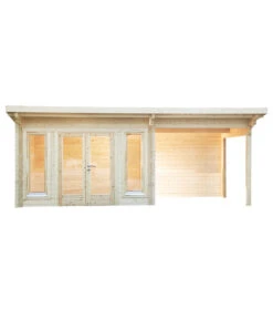 Wolff Finnhaus Gartenhaus Trondheim 70-A XL, Inkl. Lounge 300 Rechts, Ca. B680/H256/T390 Cm