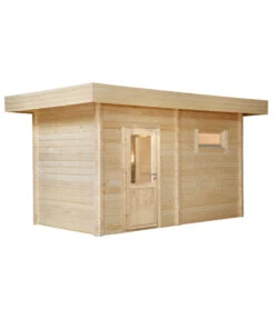 Wolff Finnhaus Saunahaus De Luxe Mikko 70 Halbglastür, Ca. B491/H254/T288 Cm