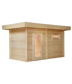 Wolff Finnhaus Saunahaus Mikko 70 Vollglastür, Ca. Ca. B491/H254/T288 Cm