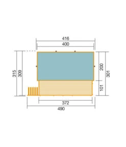 Weka Massivholzpool 595 Gr. 1, Ca. B490/H201/T315 Cm, Folie Hellgrau -Biohort || LECHUZA Verkaufsgeschäft 6950547 WE DE 001 WekaPoolGrundrissNeu