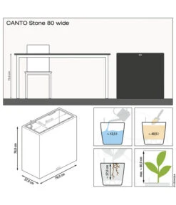 LECHUZA® Kunststoff-Kasten Canto Stone, Rechteckig, Ca. B79/H76/T37 Cm -Biohort || LECHUZA Verkaufsgeschäft 6963235 WE IG 001 LechuzaCantoStone80Wide