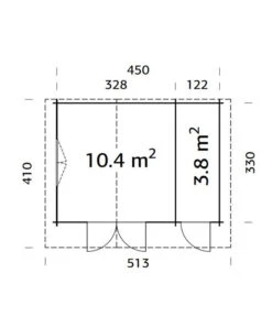 Palmako Gartenhaus Emma, Ca. B513/H268/T410 Cm -Biohort || LECHUZA Verkaufsgeschäft 6974448 WE BG 001 PalmakoGartenhausEmma