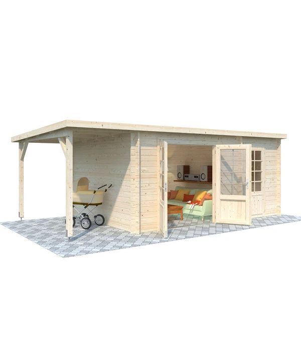 Palmako Gartenhaus Ella, Inkl. Seitendach, Ca. B614/H214/T340 Cm 4 Palmako Gartenhaus Ella, Inkl. Seitendach, Ca. B614/H214/T340 Cm – Bild 2