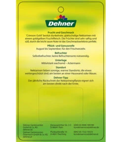 Nektarine 'Crimson Gold' -Biohort || LECHUZA Verkaufsgeschäft 7626005 NektarineCrimsonGold Etikett 2