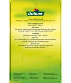 Herbstapfel 'Rebella' -Biohort || LECHUZA Verkaufsgeschäft 7737075 HerbstapfelRebella Etikett 2