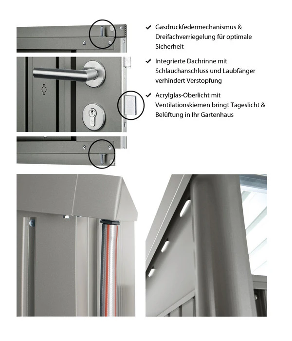 Biohort Gerätehaus AvantGarde® Gr. A4, Ca. B180/H222/T380 Cm 4 Biohort Gerätehaus AvantGarde® Gr. A4, Ca. B180/H222/T380 Cm – Bild 2